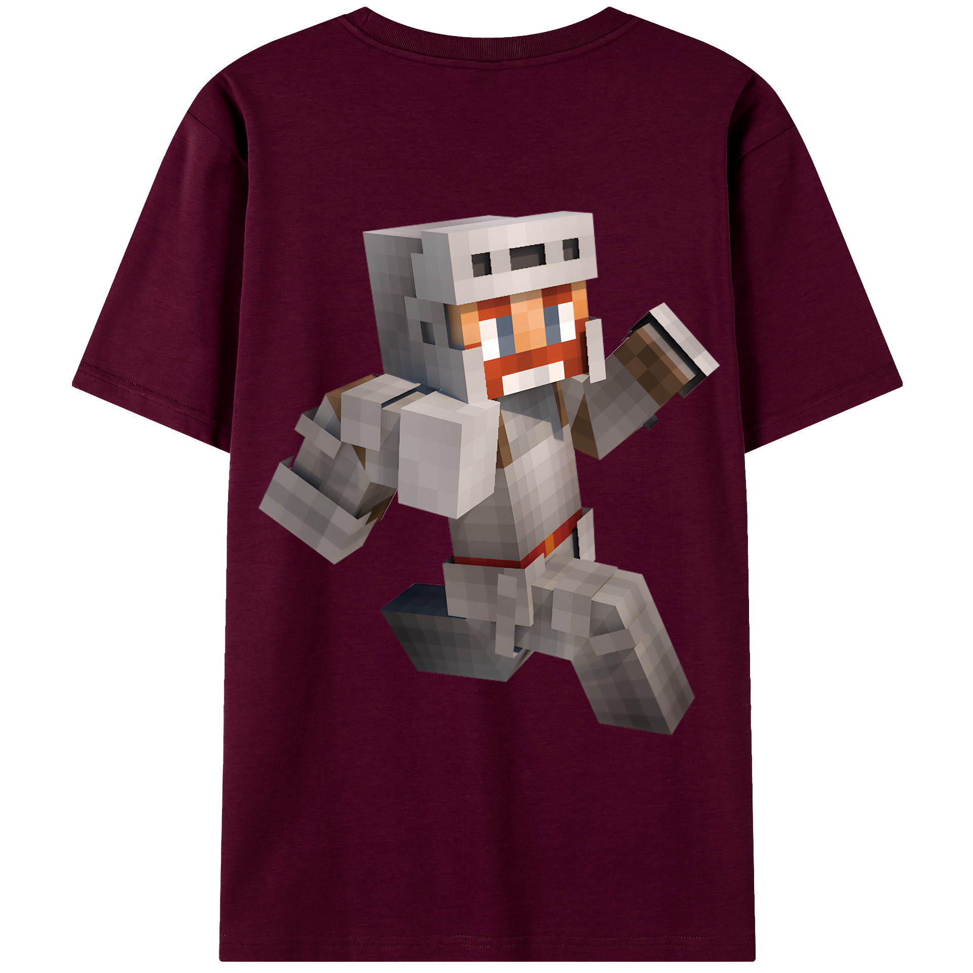 （画像用） マインクラフト ブロックの世界 Minecraft MC Block world レディース半袖Tシャツ(バックプリント)